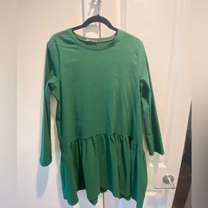 Zara long sleeve green dress